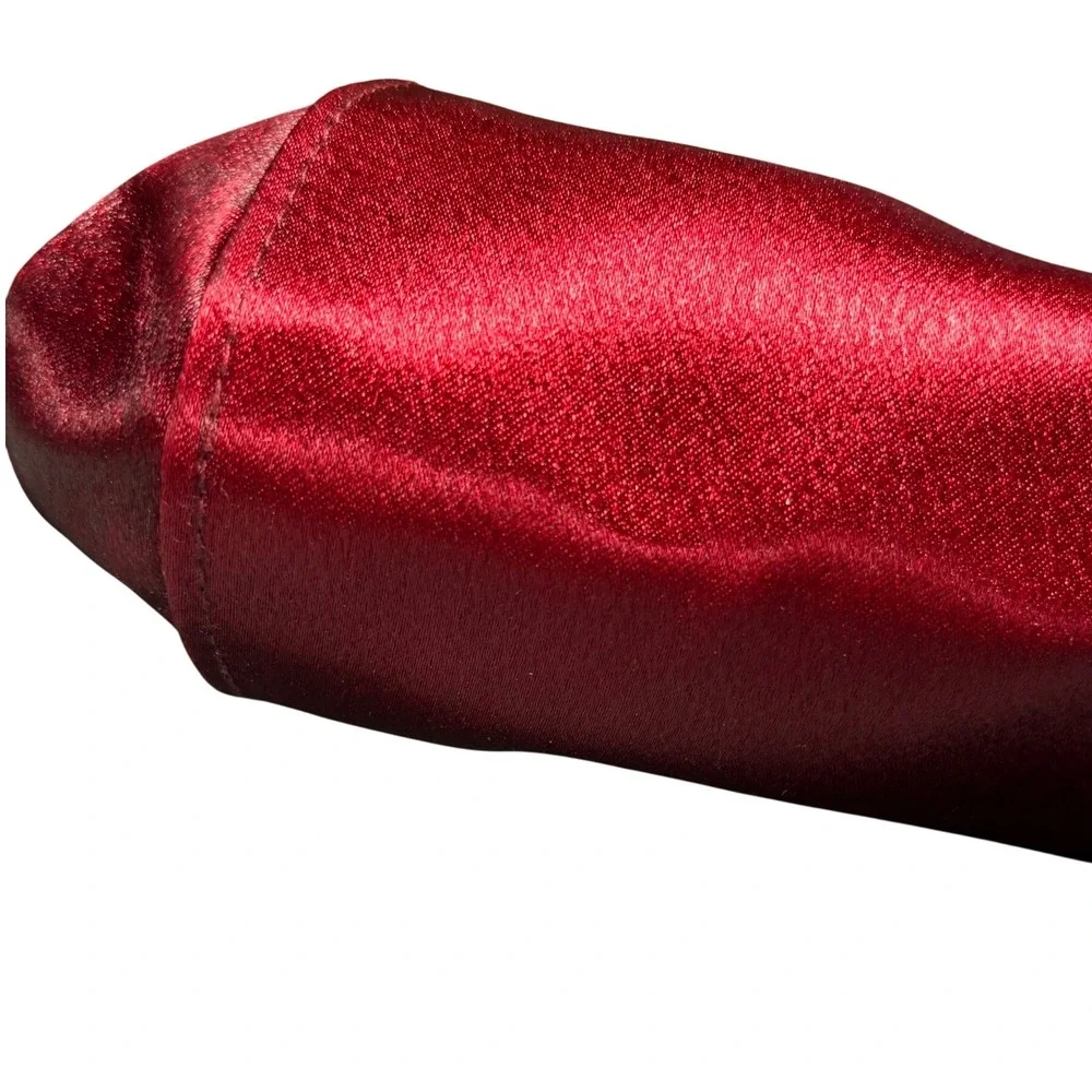 La Regale Evening Clutch Women Small Red Satin Jewel Kiss Lock Chain Strap